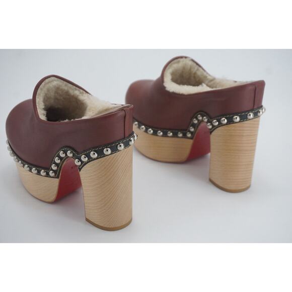 Christian Louboutin Joan Studded Platform Slide Mule Clog Sandal SZ 37 NIB $1295 - Picture 11 of 11